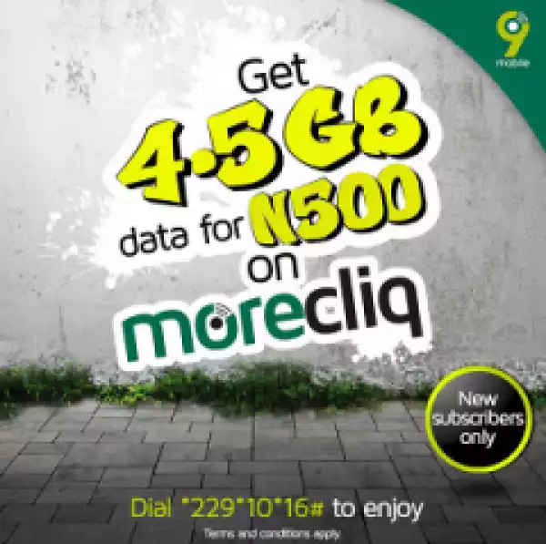 Awoof..!! Get 4.5GB For N500 on 9Mobile